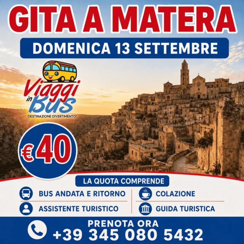 GITA A MATERA 13 SETTEMBRE 2026
